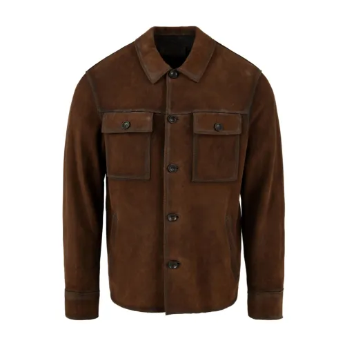 The Jack Leathers , Copenaghen J24 Brown Leather Jacket ,Brown male, Sizes: