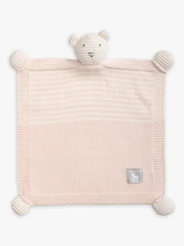 The Little Tailor Baby Knitted Bear Blanket Comforter - Pink - Unisex