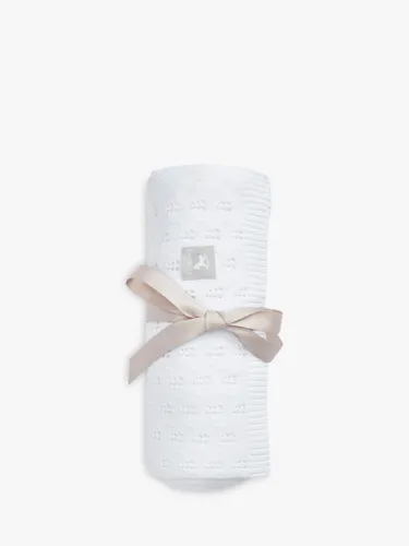 The Little Tailor Cotton Pointelle Baby Blanket - White - Unisex