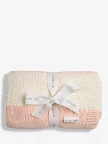 The Little Tailor Stripe Super Soft Textured Cotton Knit Baby Blanket - Pink - Unisex