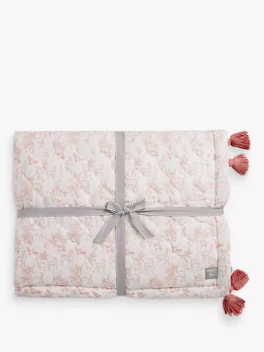 The Little Tailor Woodland Print Quilted Bedspread - Pink - Unisex