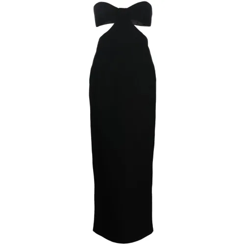 The New Arrivals Ilkyaz Ozel , Black Bustier-Neckline Cut-Out Dress ,Black female, Sizes:
