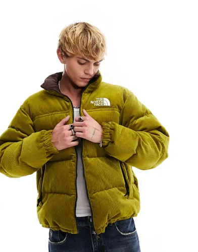 The North Face '92 Nuptse reversible cord down puffer jacket in khaki and brown-Green