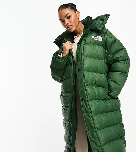 The North Face Acamarachi oversized long puffer coat in dark green Exclusive at ASOS