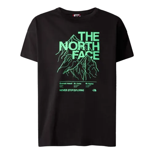 The North Face Boys Mountain Line Tee: Black: XXL