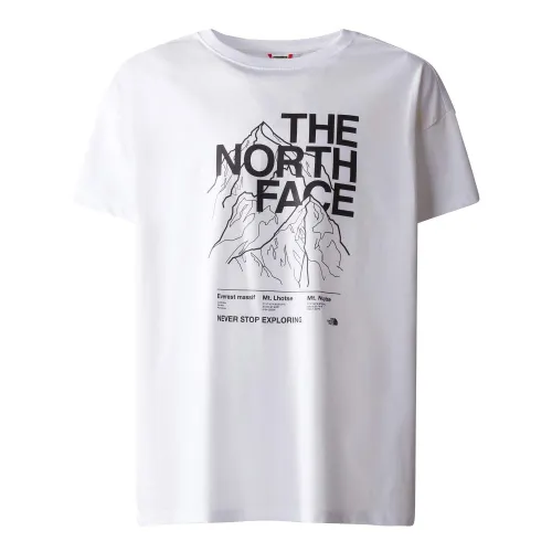 The North Face Boys Mountain Line Tee: White: XXL