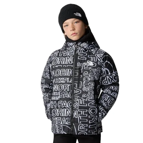 The North Face Boys Perrito Reversible Insulated Jacket: Black TNF Mar