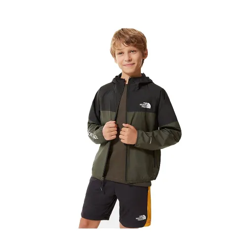 The North Face Boys Windwall Hoodie: New Taupe Green: M