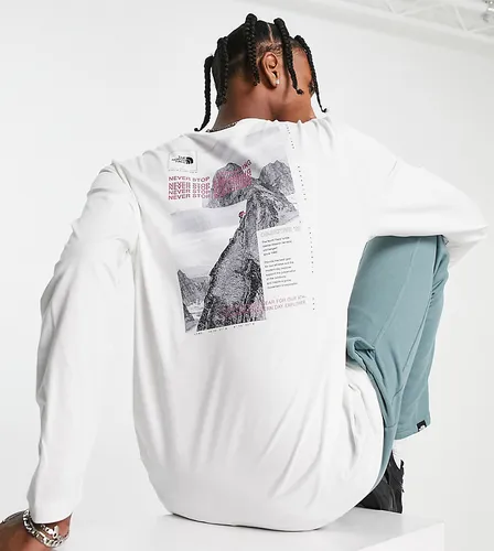 The North Face Collage back print long sleeve t-shirt in off white Exclusive at ASOS