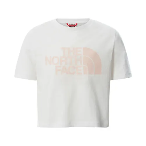 The North Face  EASY CROPPED TEE  girls's Children's T shirt in White