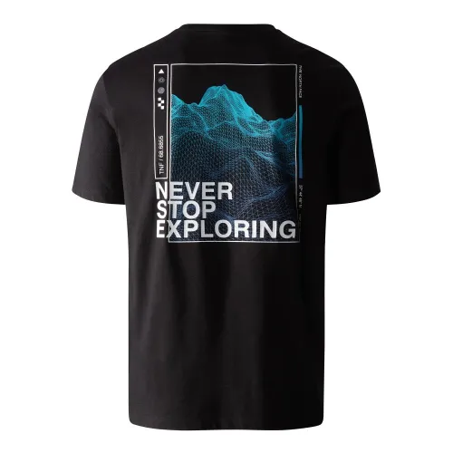 The North Face Foundation Graphic T-Shirt: Black/Optic Blue: S