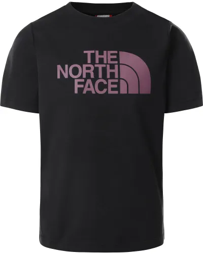 The North Face Girl's Easy Boyfriend T Shirt - TNF Black/Pikes Purple