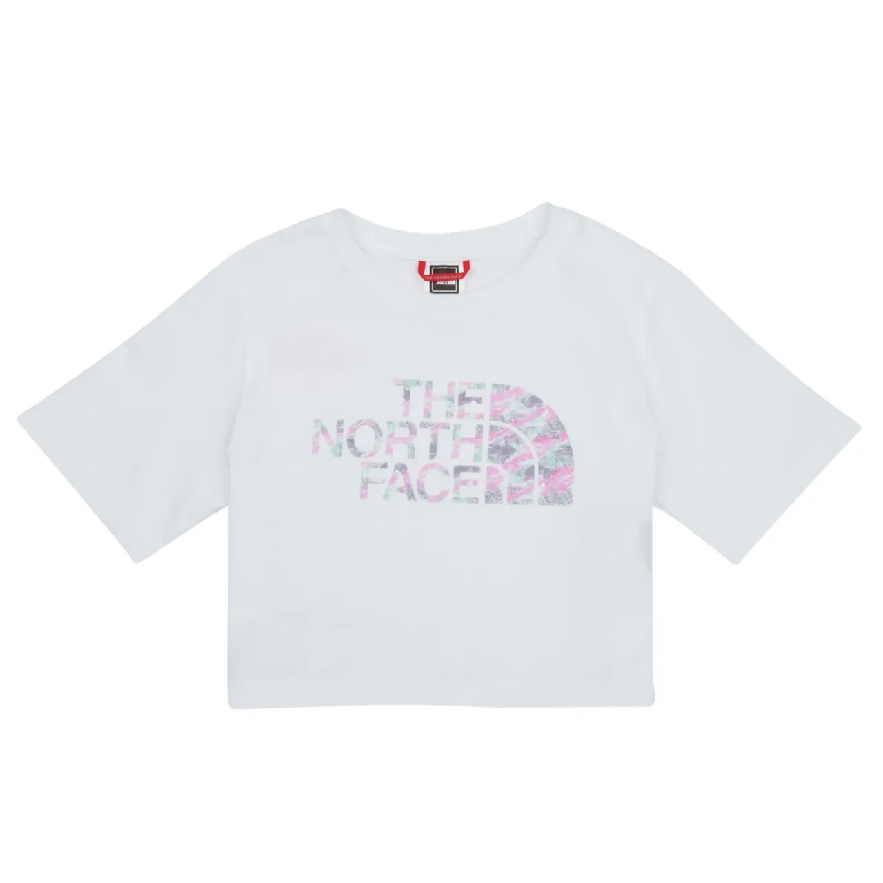 The North Face  Girls S/S Crop Easy Tee  girls's Children's T shirt in White