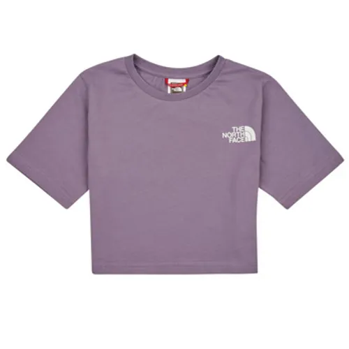 The North Face  Girls S/S Crop Simple Dome Tee  girls's Children's T shirt in Purple