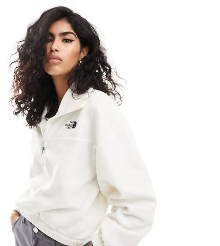 The North Face Glacier wide neck boxy 1/4 zip fleece in off white Exclusive at ASOS