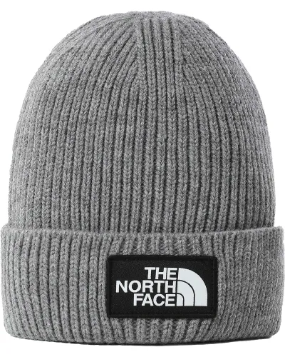 The North Face Logo Box Cuffed Beanie - TNF Medium Grey Heather