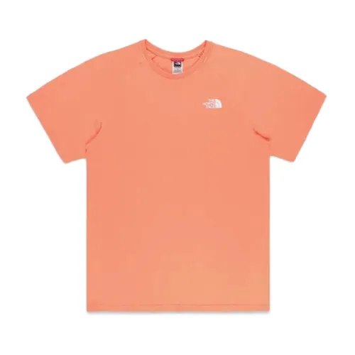 The North Face , Logo Print Cotton T-Shirt ,Orange male, Sizes:
