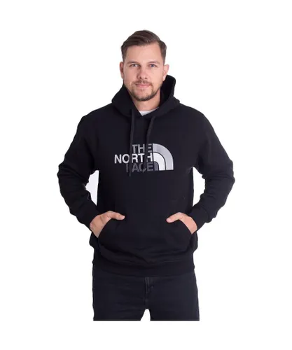 The North Face Mens Drew Peak Embroidery Overhead Hoodie Black Cotton