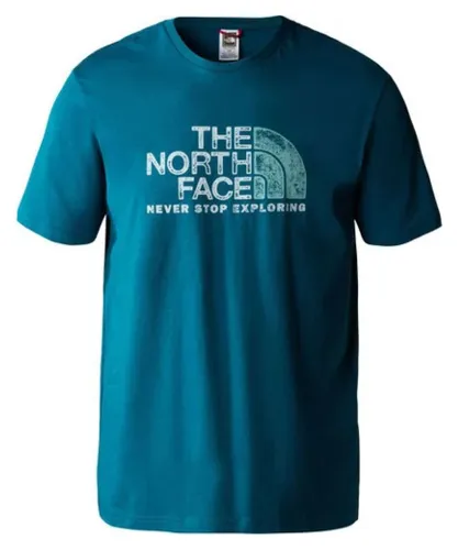 The North Face Mens Short Sleeve T Shirt In Blue Cotton
