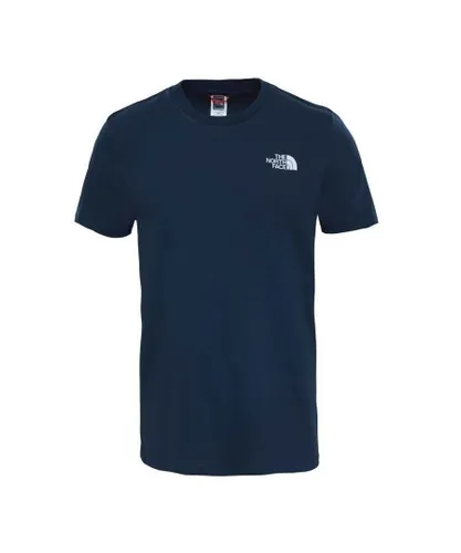 The North Face Mens SS Simple Dome T Shirt In Navy Cotton