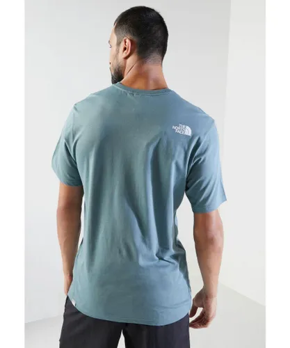 The North Face Mens T Shirt SS Easy Tee Storm Blue Cotton