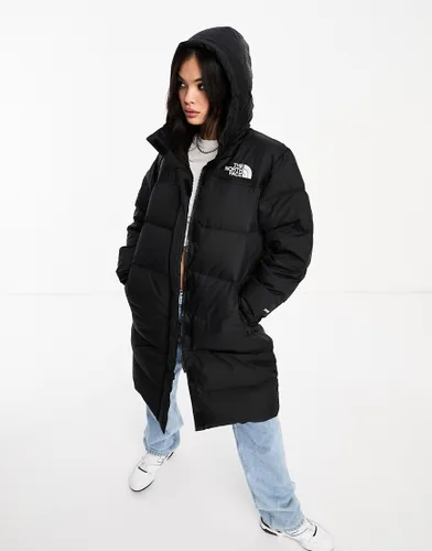 The North Face Nuptse long down puffer coat in black