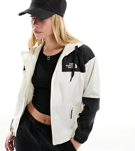 The North Face Sheru waterproof hooded jacket in off white and black Exclusive at ASOS