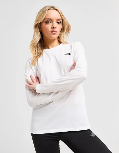 The North Face Simple Dome Long Sleeve T-Shirt - White - Womens