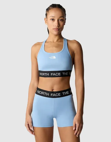 The North Face sports bra in steel blue