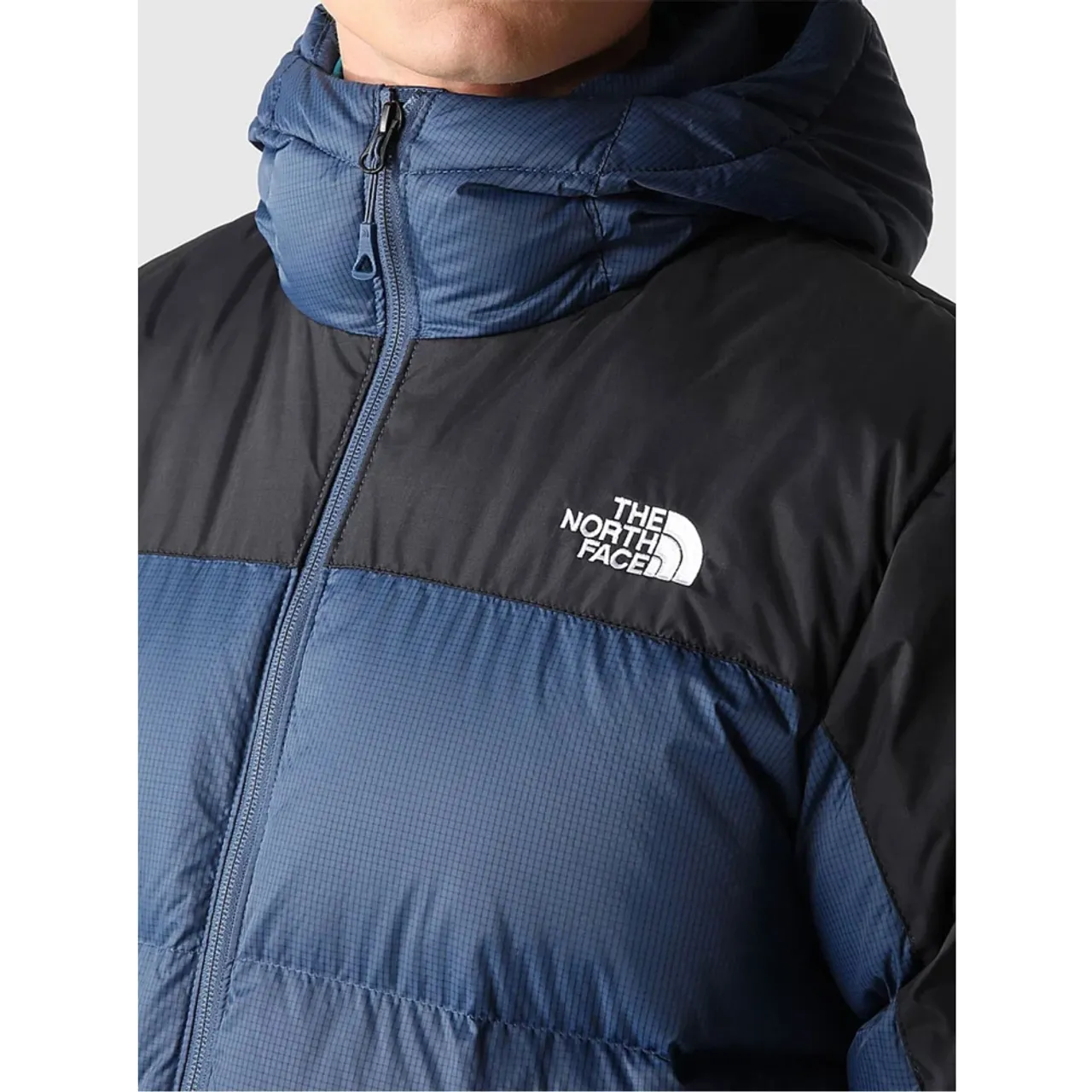 The North Face , Stylish and Warm Men`s Down Jacket in Shady Blue/Black ,Blue male, Sizes: