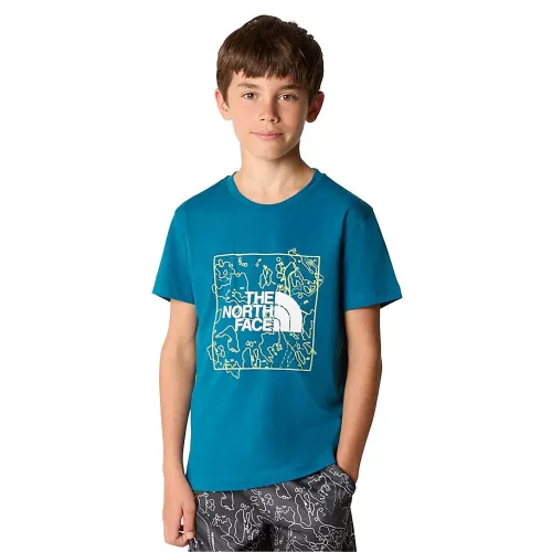 The North Face Teen New S/S Graphic Tee: Blue Moss/ Lemon Yellow: XXL