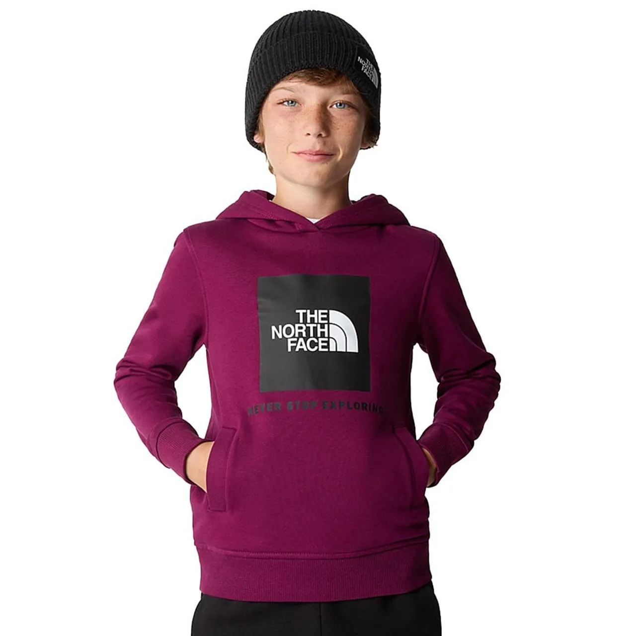 The North Face Teens Box Pullover Hoodie: Boysenberry: XXL