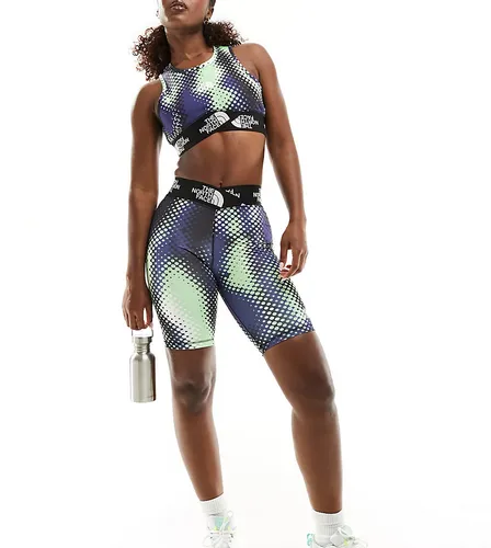 The North Face Training Aracar high waist legging shorts in green dot print Exclusive at ASOS