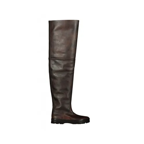 The Row , Billie High pull-on thigh-high boot ,Brown female, Sizes: