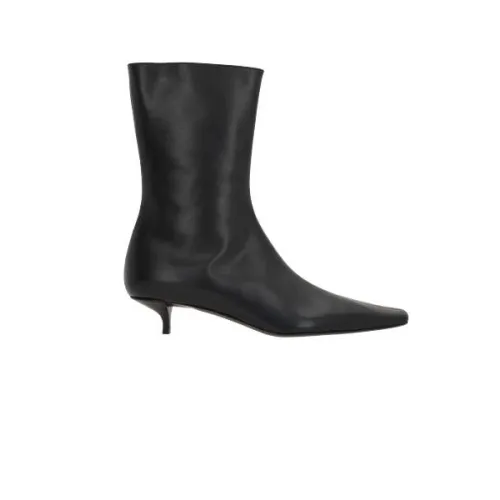 The Row , Black Leather Zip-Up Boots ,Black female, Sizes: