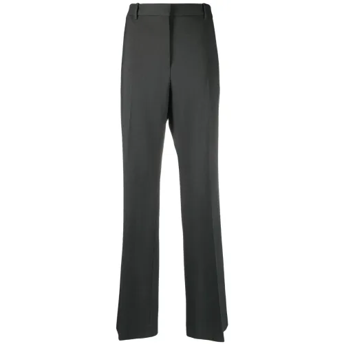 The Row , Dark Green Textured Slim-Fit Trousers ,Green female, Sizes: