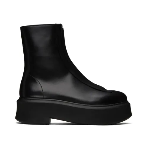 The Row , Zipped Leather Boots ,Black female, Sizes: