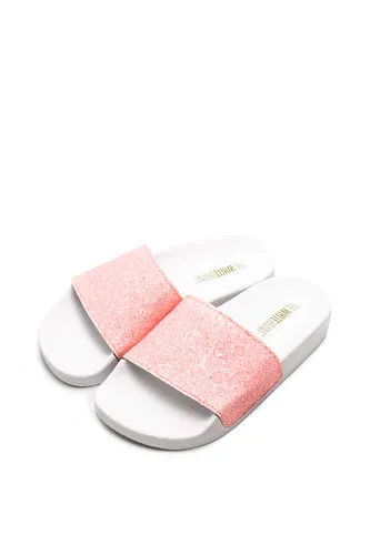 The White Brand Unisex Kids Glitter Matte Open Toe Sandals