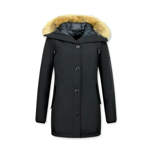 TheBrand , Winter Jacket Canada Long - Parka Side Pockets Women - 505Z ,Black female, Sizes: