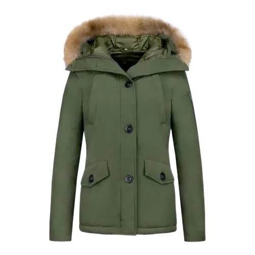 TheBrand , Winter Jacket Canada Short - Women Parka Side Pockets - 503G ,Green female, Sizes: