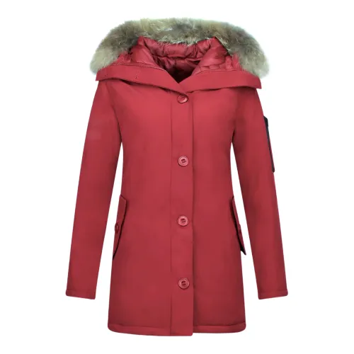 TheBrand , Women Winter Jacket Canada Long - Parka Side Pockets - 505R ,Red female, Sizes: