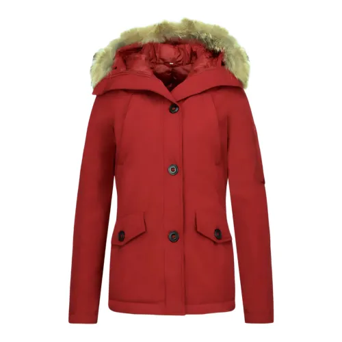 TheBrand , Women Winter Jacket Canada Short - Parka Side Pockets - 503R ,Red female, Sizes: