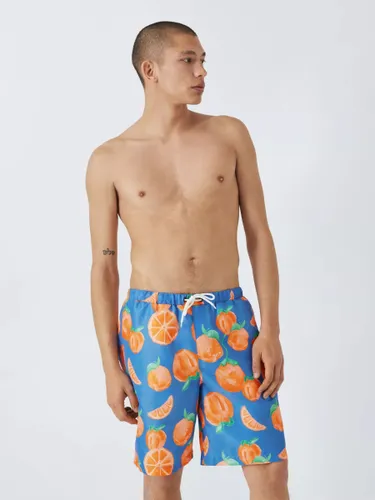 Their Nibs Orange Print Swim Shorts - Navy/Orange - Male