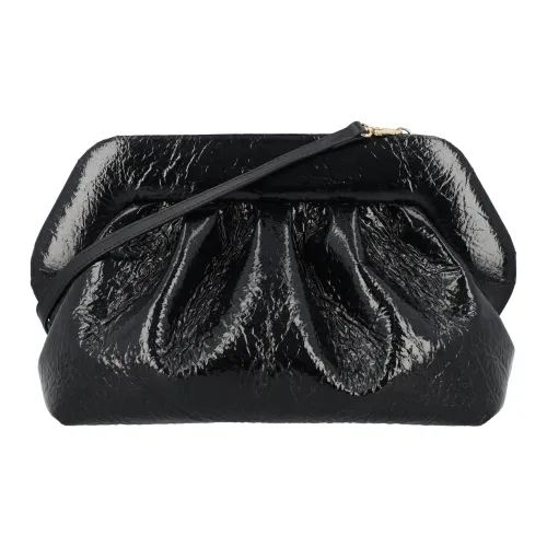 THEMOIRè , Black Leather Bios Clutch Handbag ,Black female, Sizes: ONE SIZE