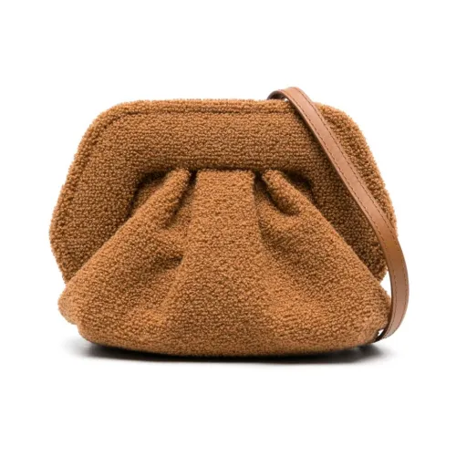THEMOIRè , Brown Bios Fleece-Texture Clutch Bag ,Brown female, Sizes: ONE SIZE