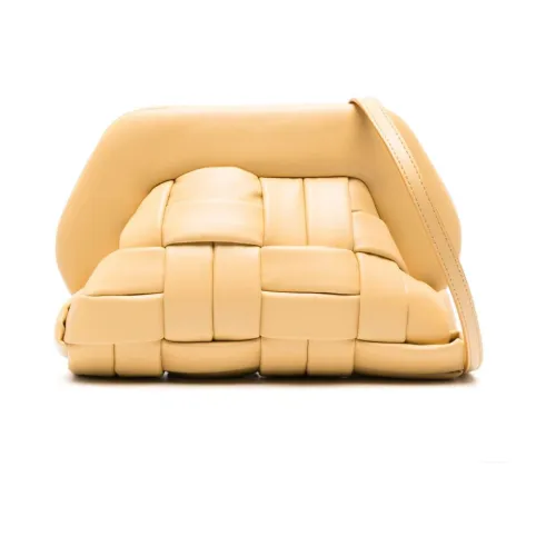 THEMOIRè , Yellow Faux Leather Basket Weave Shoulder Bag ,Yellow female, Sizes: ONE SIZE