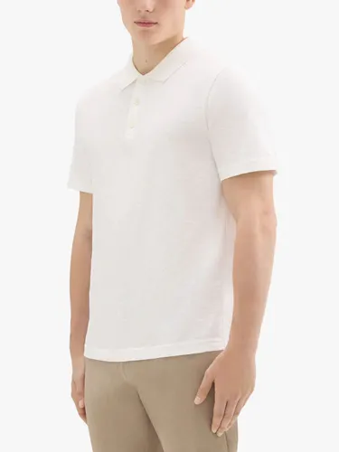 Theory Bron Cosmos Slub Cotton Polo Shirt - White - Male