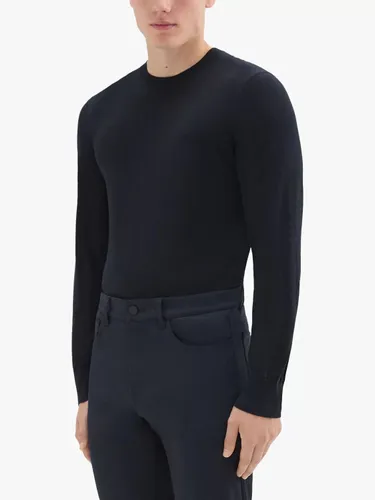 Theory Crew Neck Wool Jumper, Navy - Navy - Male