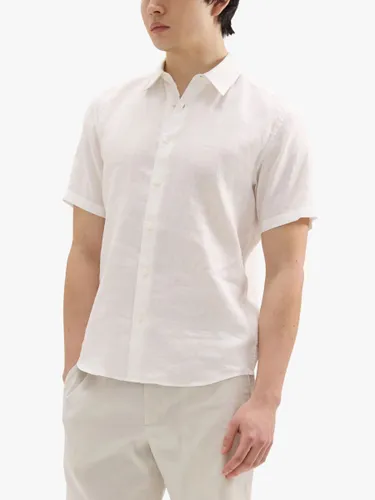 Theory Linen Shirt, White - White - Male
