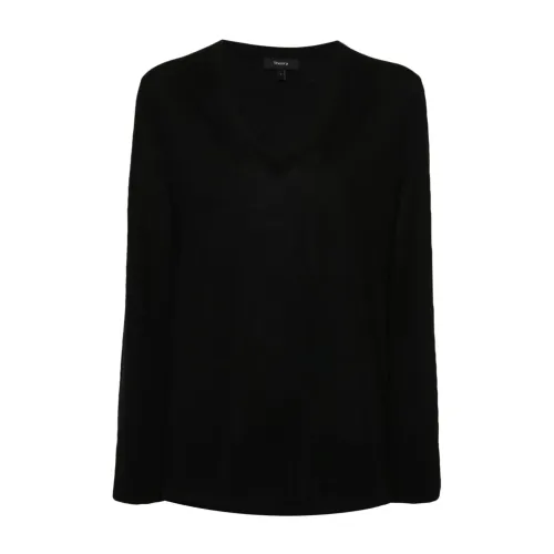 Theory , Regal V-Neck Sweater ,Black female, Sizes: